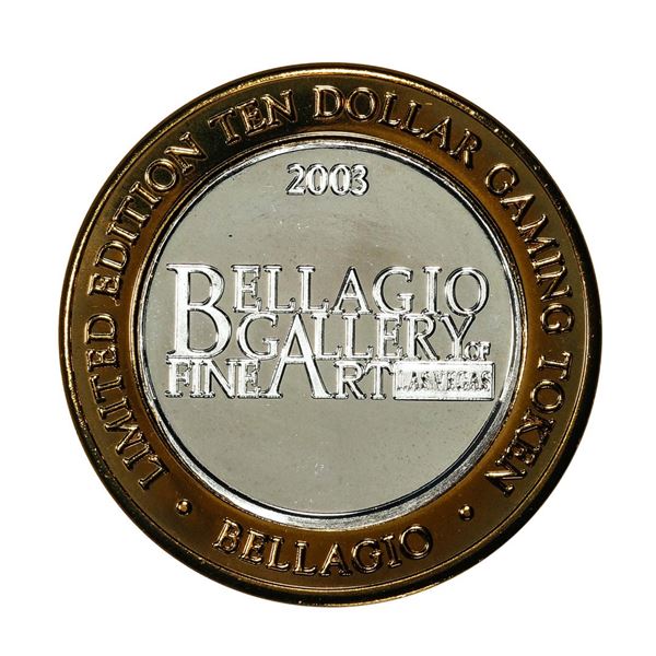 .999 Fine Silver Bellagio Las Vegas, Nevada $10 Limited Edition Gaming Token