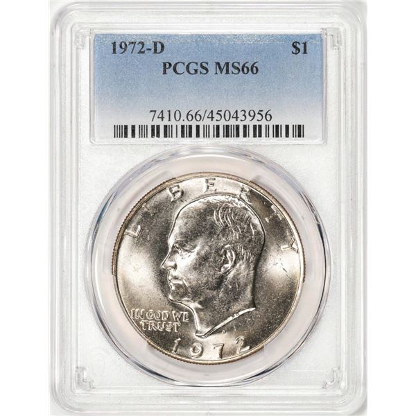 1972-D $1 Eisenhower Silver Dollar Coin PCGS MS66