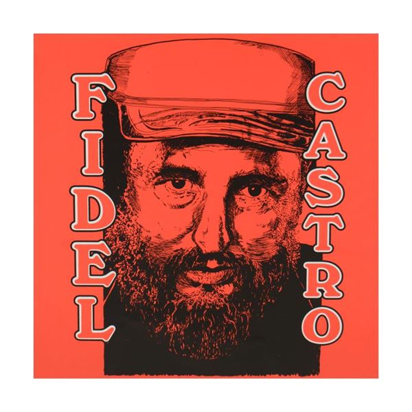 Steve Kaufman (1960-2010) "Fidel Castro" Original Serigraph on Canvas