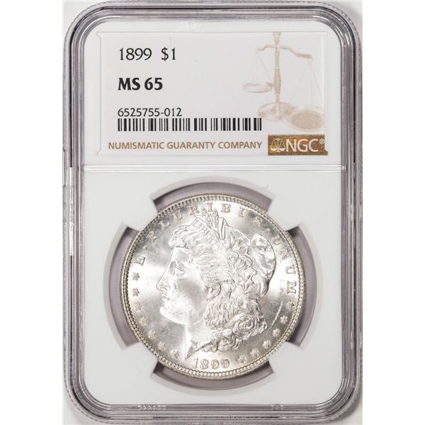 1899 $1 Morgan Silver Dollar Coin NGC MS65