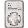 Image 1 : 1899 $1 Morgan Silver Dollar Coin NGC MS65