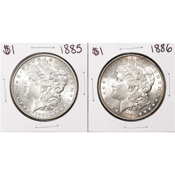 Lot of 1885 & 1886 $1 Morgan Silver Dollar Coins