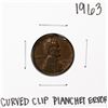 Image 1 : 1963-D Lincoln Memorial Cent Coin Curved Clip Planchet Error