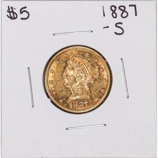 1887-S $5 Liberty Head Half Eagle Gold Coin