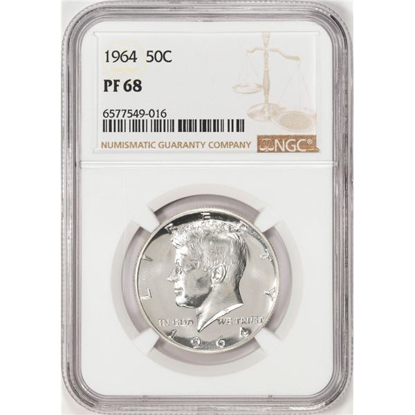 1964 Proof Kennedy Half Dollar Coin NGC PF68