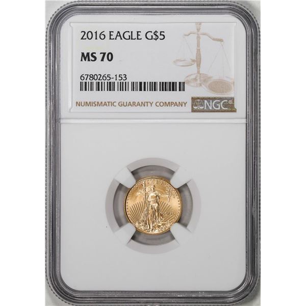 2016 $5 American Gold Eagle Coin NGC MS70