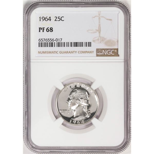 1964 Proof Washington Quarter Coin NGC PF68