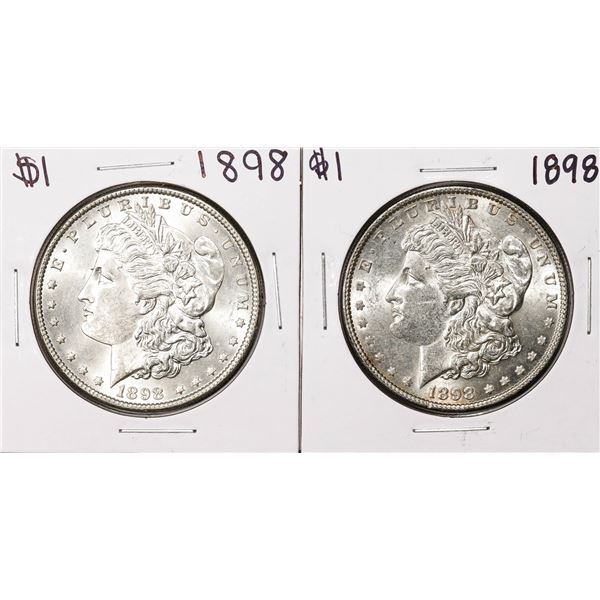 Lot of (2) 1898 $1 Morgan Silver Dollar Coins