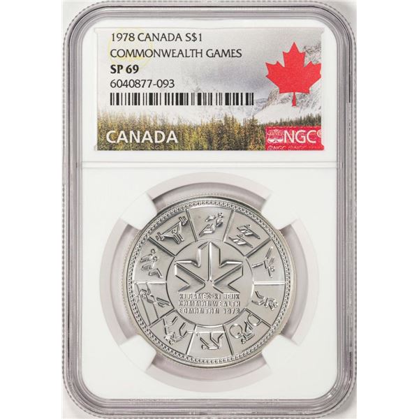 1978 Canada $1 Commonwealth Games Silver Dollar Coin NGC SP69