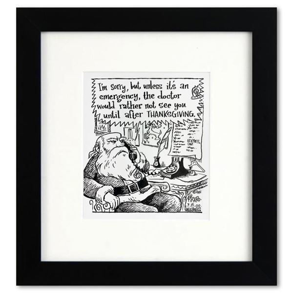 Bizarro "Santa Doctor" Framed Original Pen & Ink Drawing by Dan Piraro