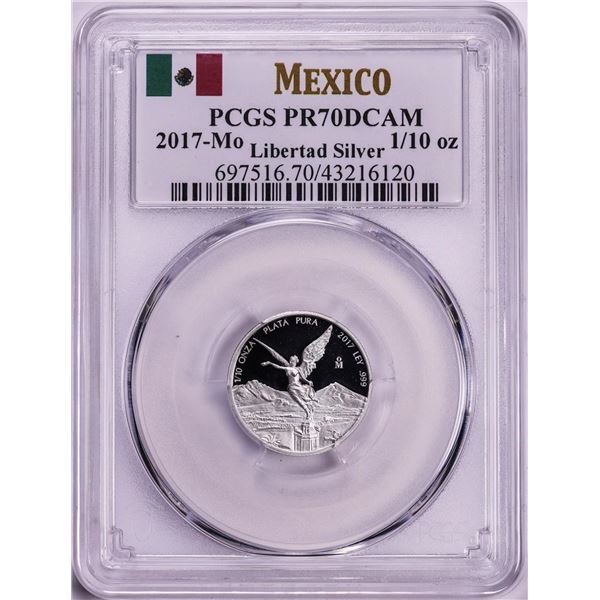 2017-Mo Mexico Proof 1/10 oz Silver Libertad Coin PCGS PR70DCAM