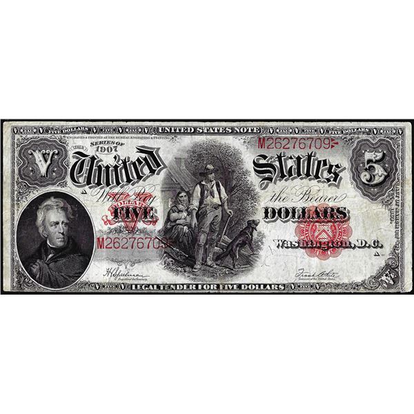 1907 $5 Woodchopper Legal Tender Note