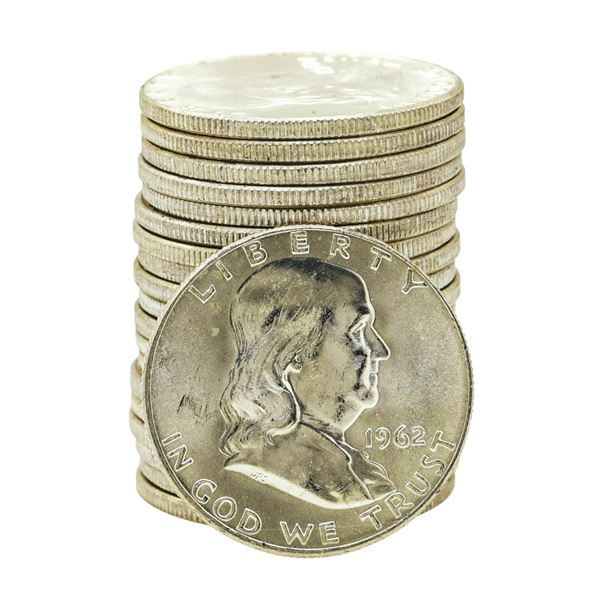 Roll of (20) 1962-D Brilliant Uncirculated Franklin Half Dollar Coins