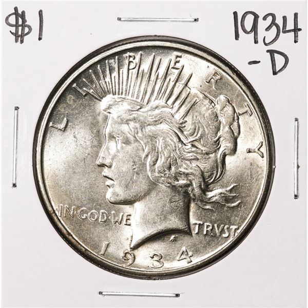 1934-D $1 Peace Silver Dollar Coin