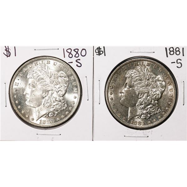 Lot of 1880-S & 1881-S $1 Morgan Silver Dollar Coins