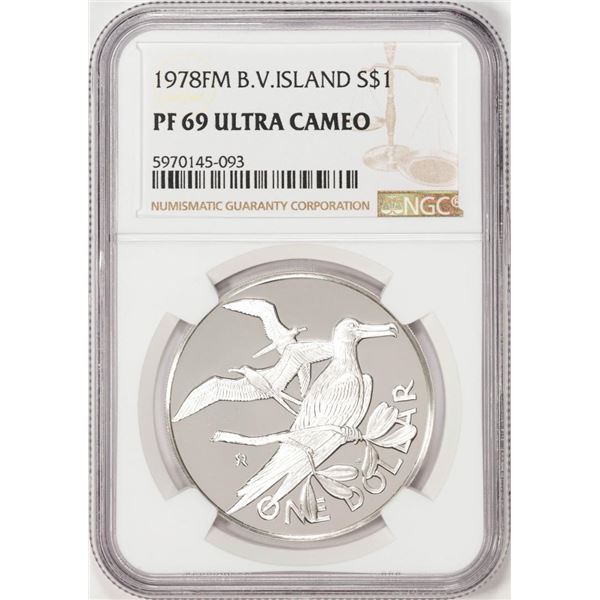 1978FM British Virgin Island $1 Proof Silver Coin NGC PF69 Ultra Cameo