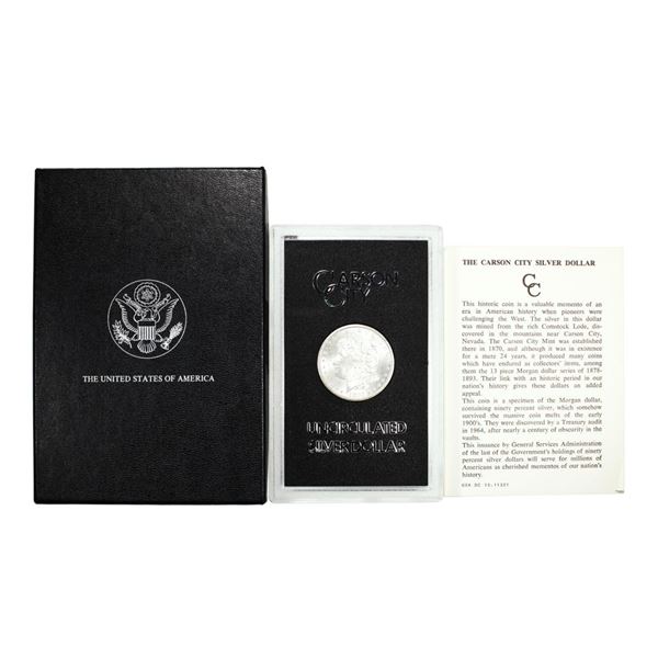 1883-CC $1 Morgan Silver Dollar Coin GSA Hoard Uncirculated w/Box & COA