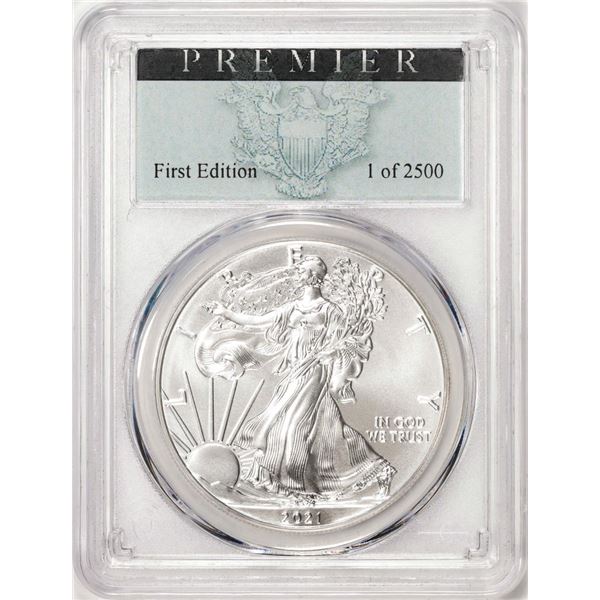 2021 Type 1 $1 American Silver Eagle Coin PCGS MS70 Premier Label
