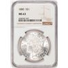 Image 1 : 1880 $1 Morgan Silver Dollar Coin NGC MS63