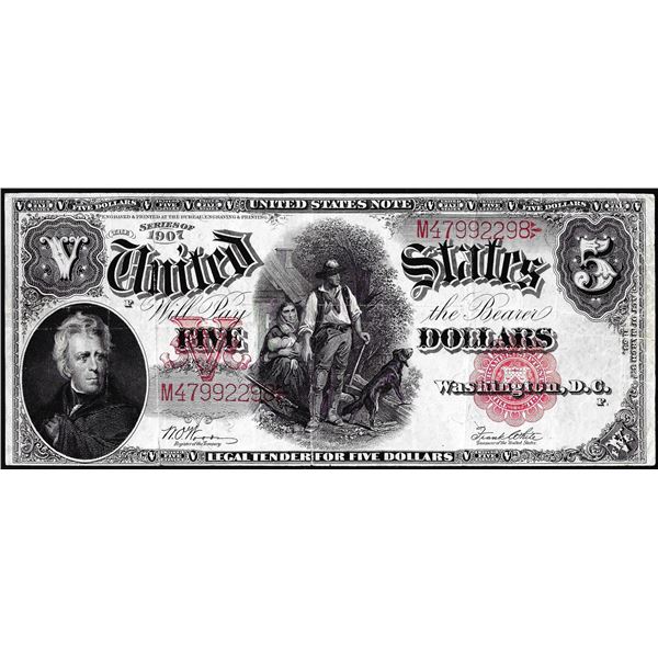 1907 $5 Woodchopper Legal Tender Note