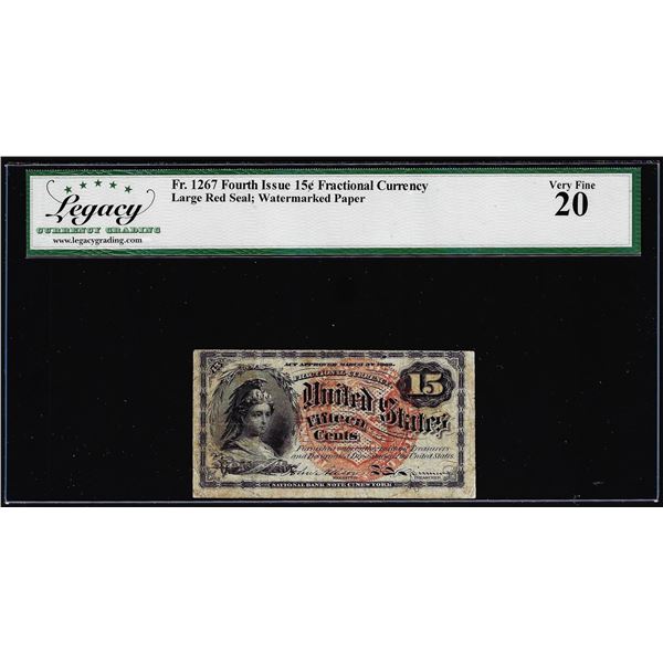 1863 Fourth Issue 15 Cents Fractional Currency Note Fr.1267 Legacy Very Fine 20