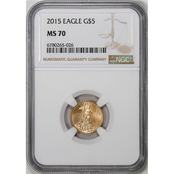 2015 $5 American Gold Eagle Coin NGC MS70