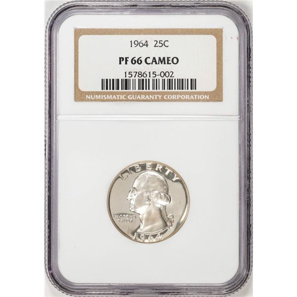 1964 Proof Washington Quarter Coin NGC PF66 Cameo