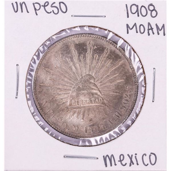 1908 Mo AM Mexico Un Peso Silver Coin