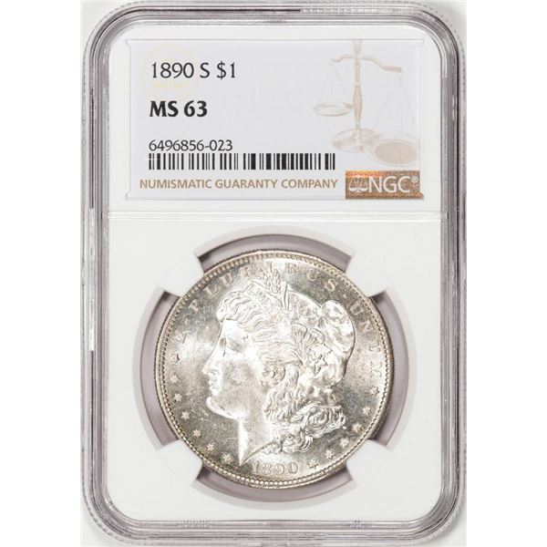 1890-S $1 Morgan Silver Dollar Coin NGC MS63