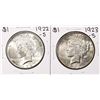 Image 1 : Lot of 1922-S & 1923-S $1 Peace Silver Dollar Coins