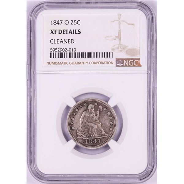 1847-O Seated Liberty Quarter Coin NGC XF Details