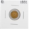 Image 1 : 1852 $1 Liberty Head Gold Dollar Coin