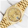 Image 3 : Rolex Ladies 18K Yellow Gold Factory Champagne Diamond President Wristwatch With Box