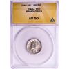 Image 1 : 1944 Mercury Dime Coin Broadstruck Error ANACS AU50