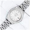 Image 2 : Rolex Ladies Stainless Steel Silver Index Diamond Oyster Perpetual Wristwatch