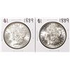 Image 1 : Lot of (2) 1889 $1 Morgan Silver Dollar Coins