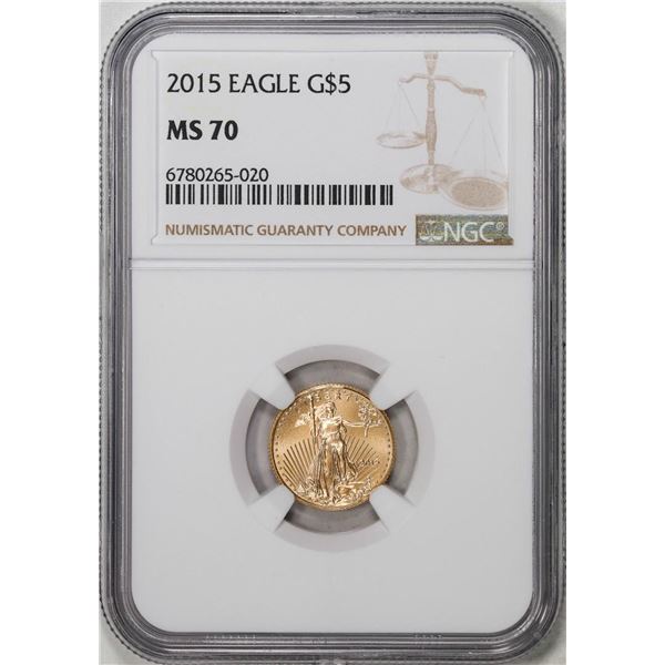 2015 $5 American Gold Eagle Coin NGC MS70