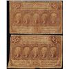 Image 1 : Lot of (2) July 17, 1862 First Issue Twenty-Five Cents Fractional Currency Notes