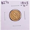 Image 1 : 1843-O $2 1/2 Liberty Head Quarter Eagle Gold Coin