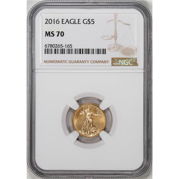 2016 $5 American Gold Eagle Coin NGC MS70