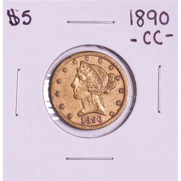 1890-CC $5 Liberty Head Half Eagle Gold Coin