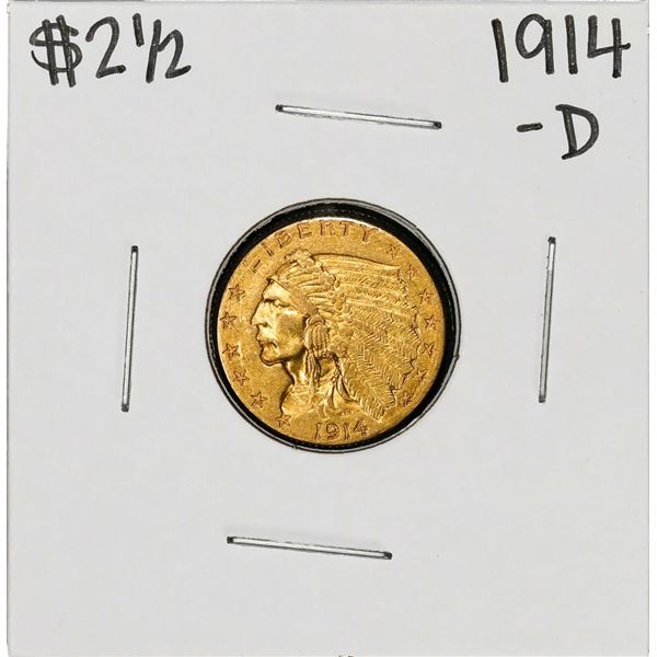 1914-D $2 1/2 Indian Head Quarter Eagle Gold Coin