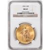 Image 1 : 1924 $20 St. Gaudens Double Eagle Gold Coin NGC MS65