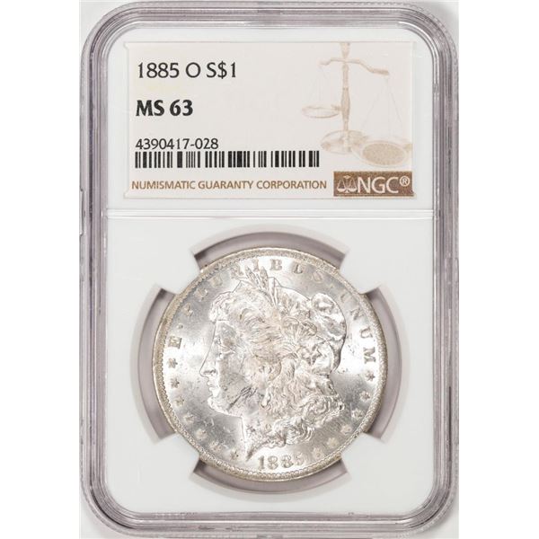 1885-O $1 Morgan Silver Dollar Coin NGC MS63