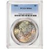 Image 1 : 1886 $1 Morgan Silver Dollar Coin PCGS MS64 Amazing Toning