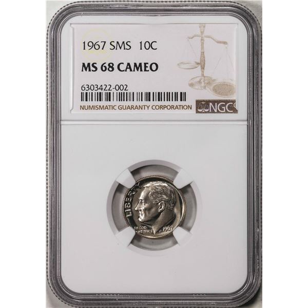 1967 SMS Roosevelt Dime Coin NGC MS68 Cameo