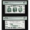 Image 1 : Set of Giori Test Note Washington & Lincoln Memorial PMG Superb Gem Unc 67EPQ