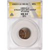 Image 1 : 1969-D Lincoln Cent Coin Mint Error Struck 60% Off-Center @ 9:00 ANACS MS63BN