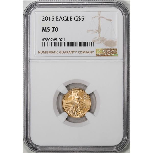 2015 $5 American Gold Eagle Coin NGC MS70