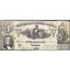 Image 1 : 1861 $5 Confederate States of America Note